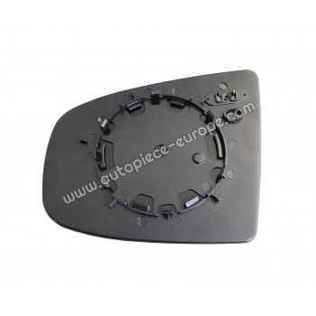 MIROIR ET PORTE MIROIR Coté passager - Dégivrant - Glace asphérique bleutée - avec connecteur