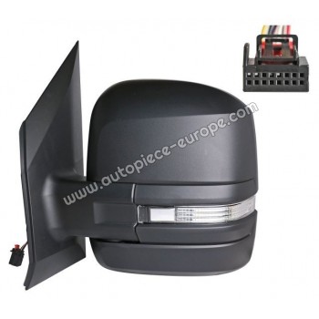 RETROVISEUR Coté conducteur - Commande électrique - Dégivrant - Glace bombée - Clignotant - Coiffe noire  - Bras court