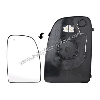 MIROIR ET PORTE MIROIR Coté passager - Dégivrant - Glace bombée - Supérieure - Assistance angle mort