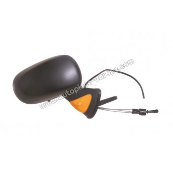 RETROVISEUR Coté passager - Commande à câble - Sonde -  Glace bombée - Clignotant orange - Coiffe noire